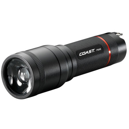 Coast PX45 Focusing LED Flashlight, 212 Lumens, 61 Low Lumens, 3 x AAA