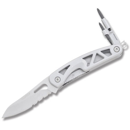 Coast LED Pocket Tool, Folding Serrated Blade Knife with Screw Driver