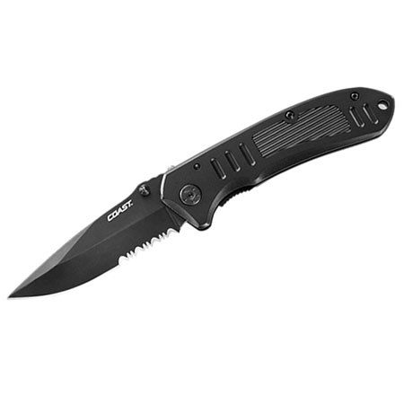 Coast DX316 Double-Lock Folding Knife, 3.25" Serrated Blade