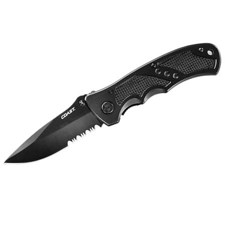 Coast DX321 Double-Lock Folding Knife, 3.5" Serrated Blade