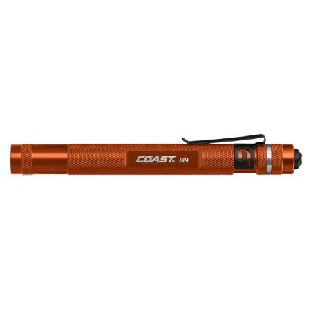 Coast HP4 Bulls-Eye Spot Fixed Beam Penlight, 100 Lumens, 180' Beam, Orange, AAA