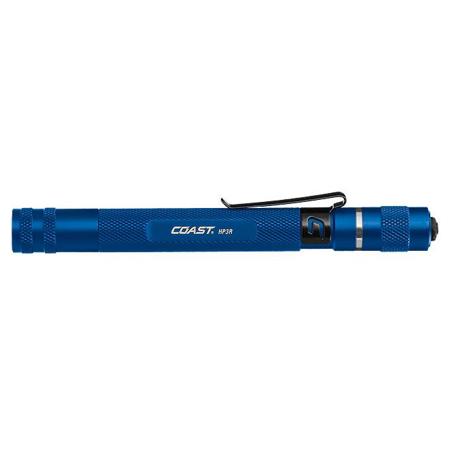 Coast HP3R Rechargeable Focusing Penlight, 245 Lumens, 305' Beam, Blue