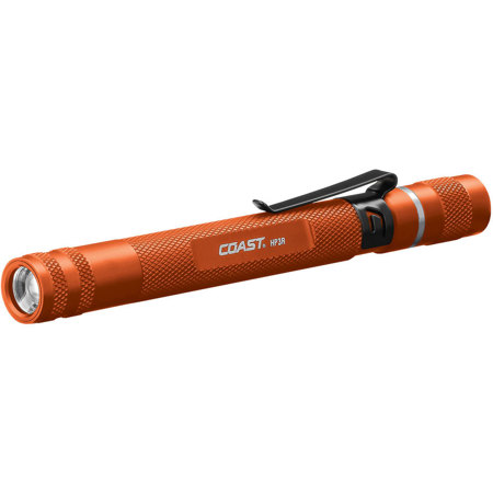Coast HP3R Rechargeable Focusing Penlight, 245 Lumens, 305' Beam, Orange