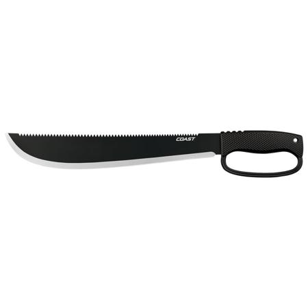 Coast F1400 Utility Machete, 14" Black Blade, Nylon Handle