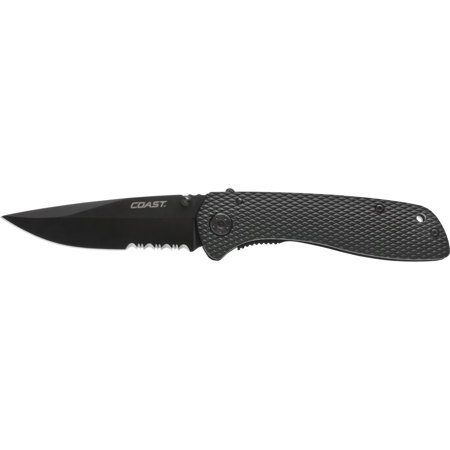 Coast DX311 Double Lock Folder Stainless Steel Knife, 3.35" Blade, Nylon Handle