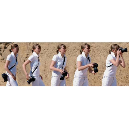 Sun-Sniper Gold on Black Camera Strap