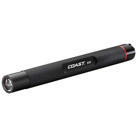 Coast G20 Inspection Beam Penlight, 72' Beam, Black, AAA Battery