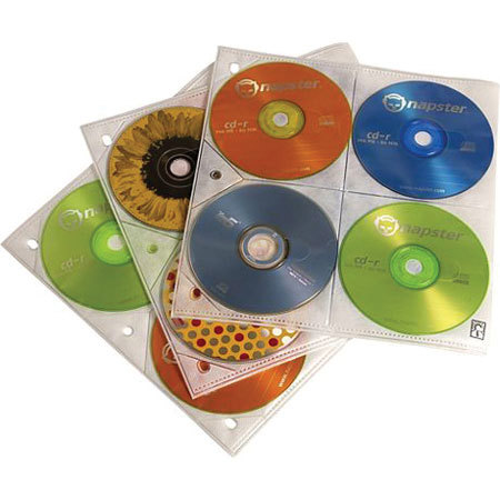 Case Logic 3 CD Storage Pages Holds 24 Discs, Color: White. #CDP3