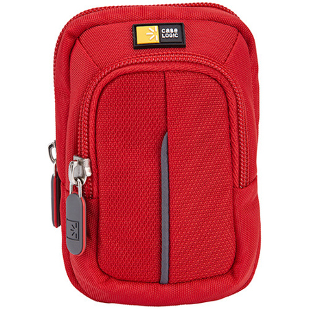 Case Logic DCB-302 Compact Camera Case, w/Storage, Size 3.1x4.9x2.8", Red.
