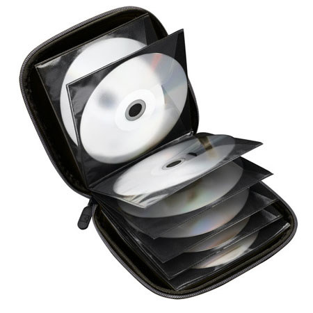 Case Logic CD Wallet, Holds 24 CDs, Black/Red