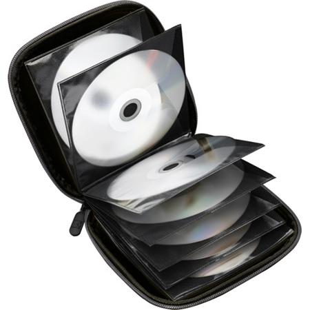 Case Logic CD Wallet, Holds 24 CDs, Black/Red