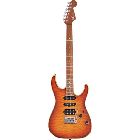 Charvel USA Select DK24 HSS 2PT CM QM Electric Guitar, Autumn Glow