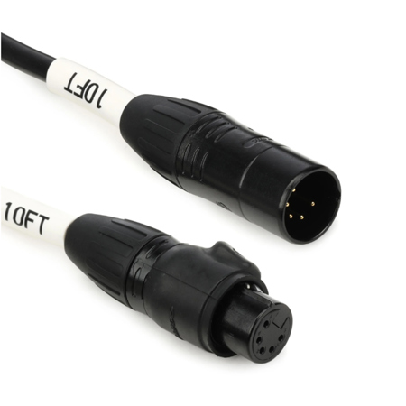 CHAUVET Professional 10' 5-Pin XLR Male to Female IP65 Rated DMX Extension Cable