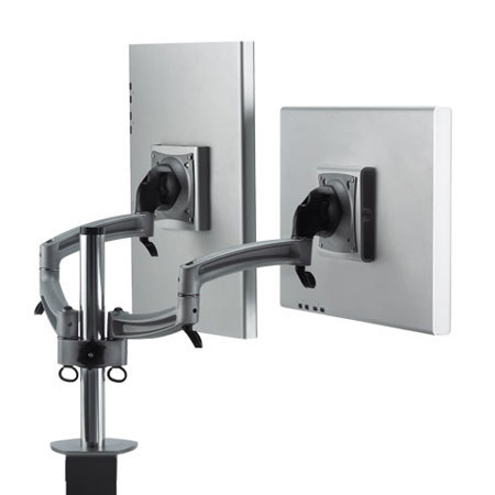 Chief K2C200 KONTOUR Column Clamp Mount for Dual Monitor, Silver
