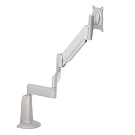 Chief KCB110 Height-Adjustable Triple Arm Desk Mount, Silver