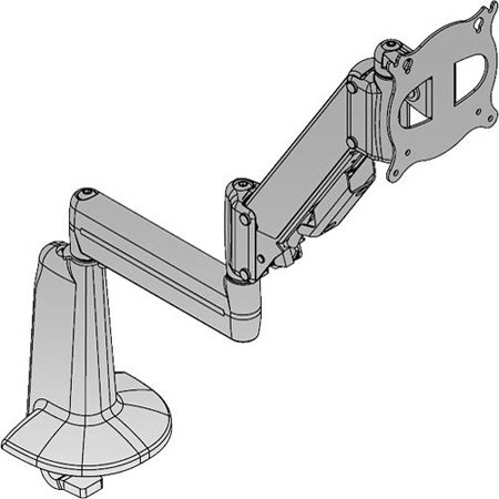 Chief KCE110 Extreme Tilt Height-Adjustable Dual Arm Desk Mount, Silver