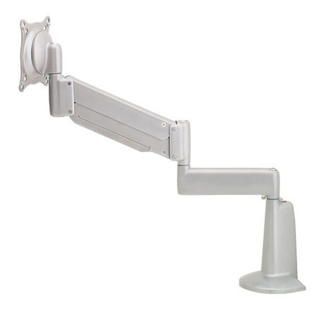 Chief KCG110 Height-Adjustable Dual Arm Desk Mount, Single Monitor, Silver