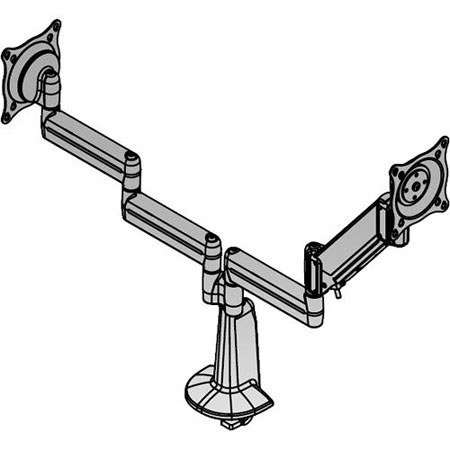 Chief KCY210 Height-Adjustable Dual Arm Dual Monitor Desk Mount, Black
