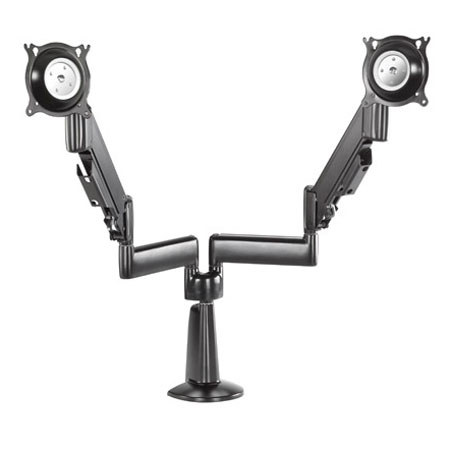 Chief KCY220 Height-Adjustable Dual Arm Dual Monitor Desk Mount, Black