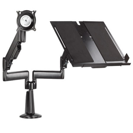 Chief KGL220 Height-Adjustable Monitor/Laptop Dual Arm Desk Mount, Black