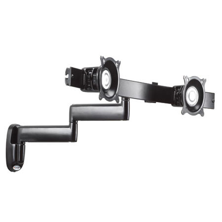 Chief KWD220 Dual Horizontal Monitor Swing Arm Wall Mount, Black