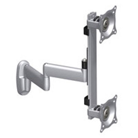 Chief KWD230 Dual Vertical Monitor Swing Arm Wall Mount, Silver