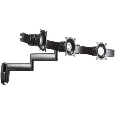 Chief KWD320 Triple Horizontal Monitor Dual Arm Wall Mount, Black