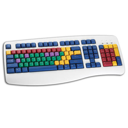 Chester Creek LearningBoard Color Coded Computer Keyboard, White