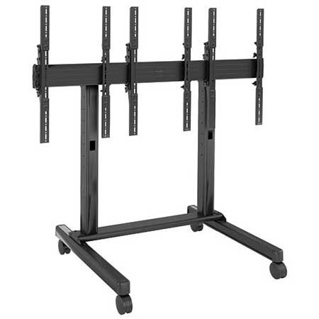 Chief Fusion LVM3X1UP 3x1 Portrait Micro-Adjustable Large Freestanding Wall Cart