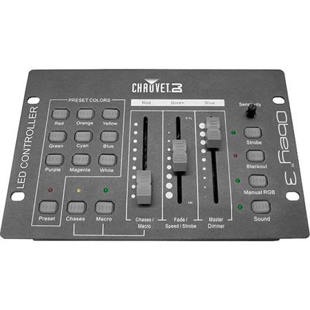 CHAUVET DJ Obey 3 DMX Controller for LED Lights, 3 Channels, 3-pin XLR Connector