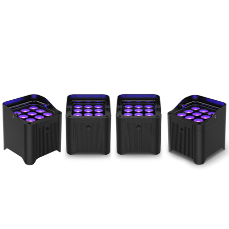 CHAUVET DJ Freedom Par H9 IP RGBAW+UV Weather-Resistant Battery Powered LED PAR 4-Light Kit