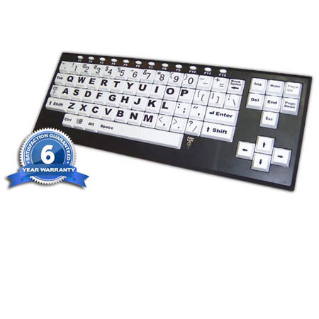 Chester Creek VisionBoard2 Computer Keyboard, White/Black