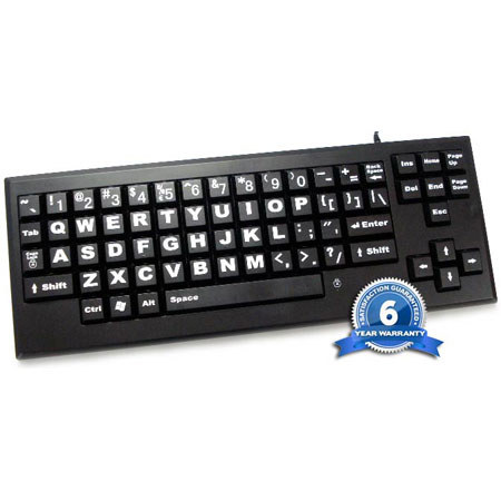 Chester Creek VisionBoard Large Key Wired Keyboard, Black