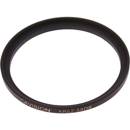 Cavision 62mm Front to 58mm Rear Threaded Thin Step-Up Ring, 65mm Diameter