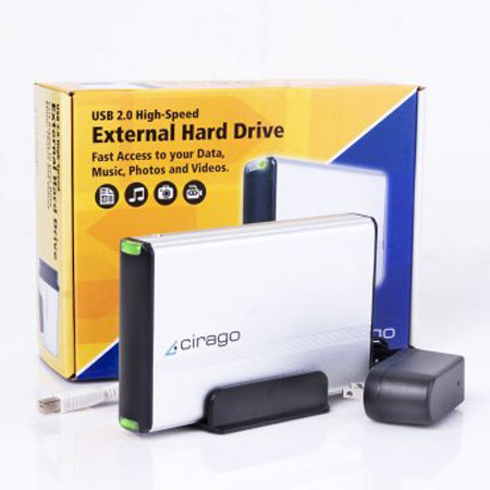 Cirago CST4750 750GB 3.5in External Hard Drive, USB 2.0