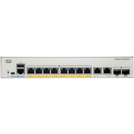 Cisco Catalyst C1000-8T-2G-L 8-Port Gigabit PoE+ Managed Network Switch with SFP