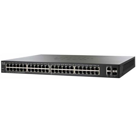 Cisco SF220-48P-K9 48-Port 10/100 PoE Smart Plus Switch, 375W Power Budget