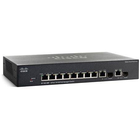 Cisco SF 302-08P 8-Port 10/100 POE Managed Switch