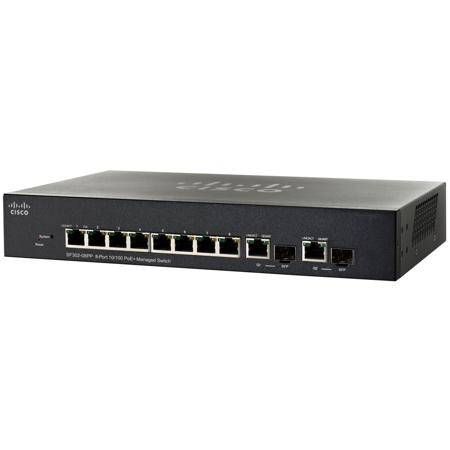 Cisco SF302-08PP-K9 8-Port 10/100 PoE+ Managed Switch