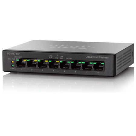 Cisco SG 100D-08P 8-Port PoE Gigabit Desktop Switch