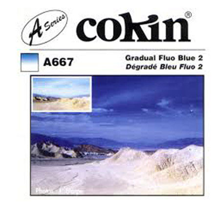 Cokin A667 B2 - Graduated Fluorescent Blue Filter - Hard Edge, 2 2/3-Stops, "A"