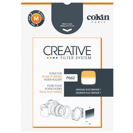 Cokin P663 O2 - Graduated Fluorescent Orange Filter - Hard Edge, 1-Stop, "P"