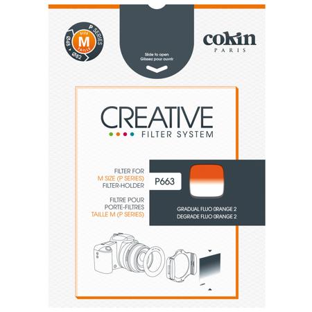 Cokin P663 O2 - Graduated Fluorescent Orange Filter - Hard Edge, 1 1/3-Stop, "P"