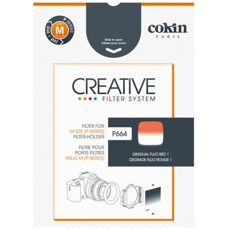 Cokin P664 R1 - Graduated Fluorescent Red Filter - Hard Edge, 1 1/3-Stop, "P"