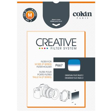 Cokin P667 B2 - Graduated Fluorescent Blue Filter - Hard Edge, 2 2/3-Stops, "P"