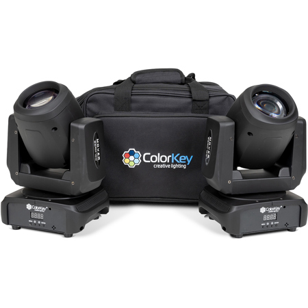 ColorKey Mover Beam 100 100W LED Moving Head 2-Light Kit with Carrying Bag