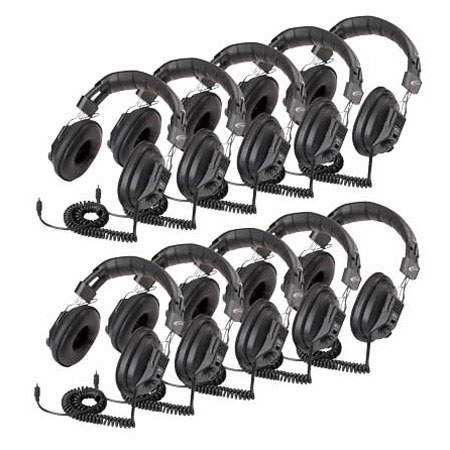 Califone 3068AV-10L Switchable Stereo/Mono Headphones without Case, 10 Pack