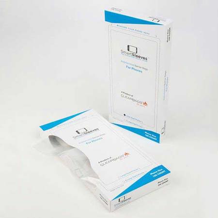 ClearBags Antimicrobial SmartSleeves for Phones, Large, 100-Pack