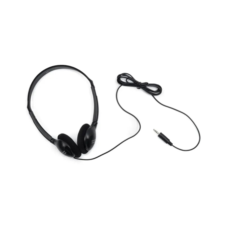 Califone CA-2 On-Ear Closed-Back Stereo Headphones with 3.5mm Plug for Education, Black