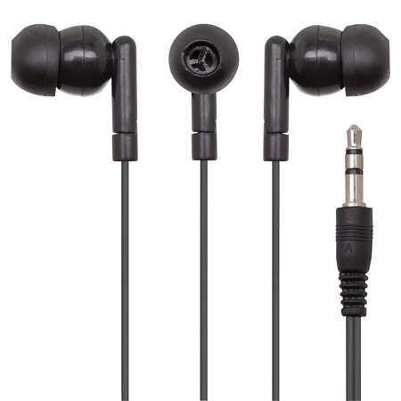 Califone E1 Wired In-Ear Stereo Earphones, Black